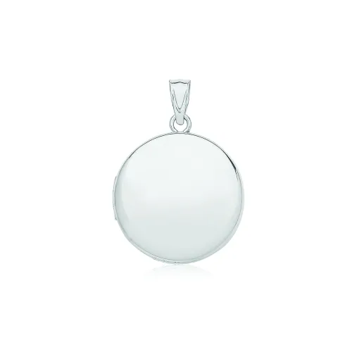 Silver Plain Round Locket 26x20mm 3.5g